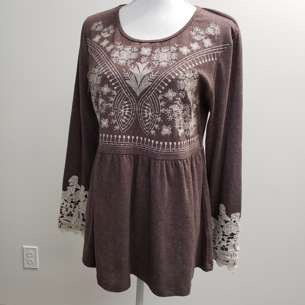 Tennessee Honey Womens Embroidered Lace Top Size Small - Picture 1 of 7